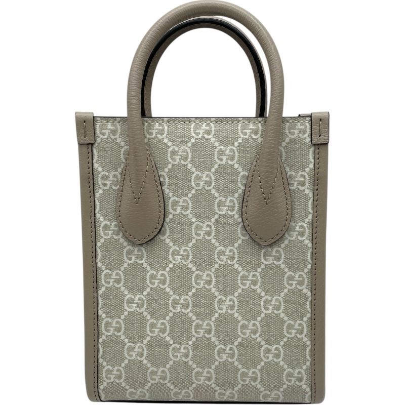 グッチ GUCCI インターロッキングG ミニトート 671623 ベージュ ゴールド金具 GGスプリーム レディース ショルダーバッグ