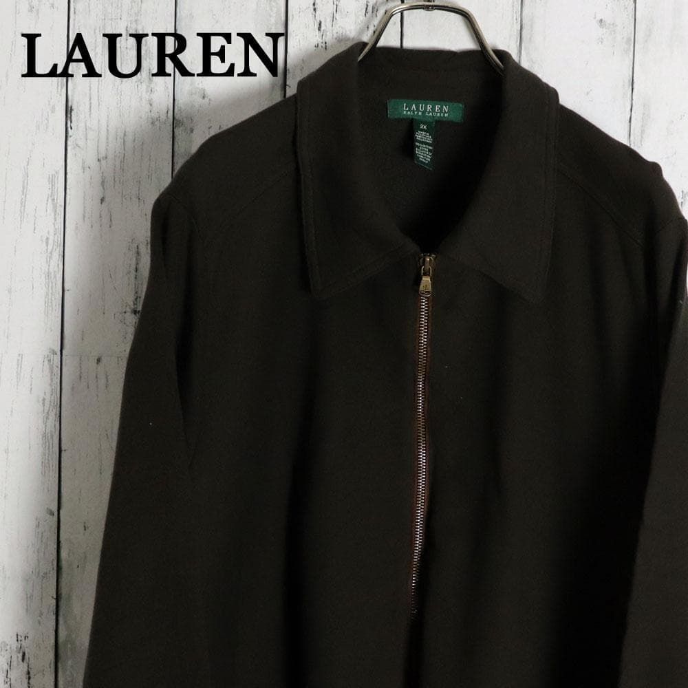 LAUREN ラルフローレン ジップアップ 綿 ジャージードリズラージャケット