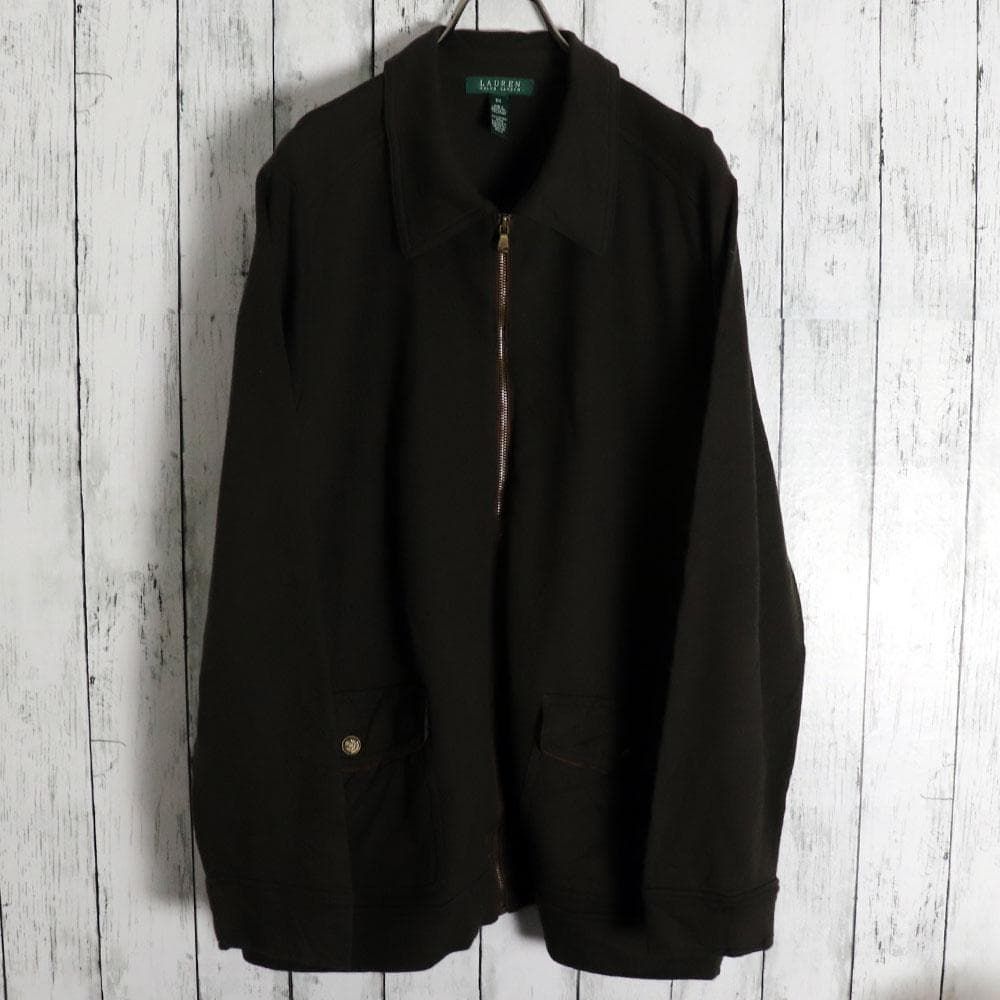 LAUREN ラルフローレン ジップアップ 綿 ジャージードリズラージャケット