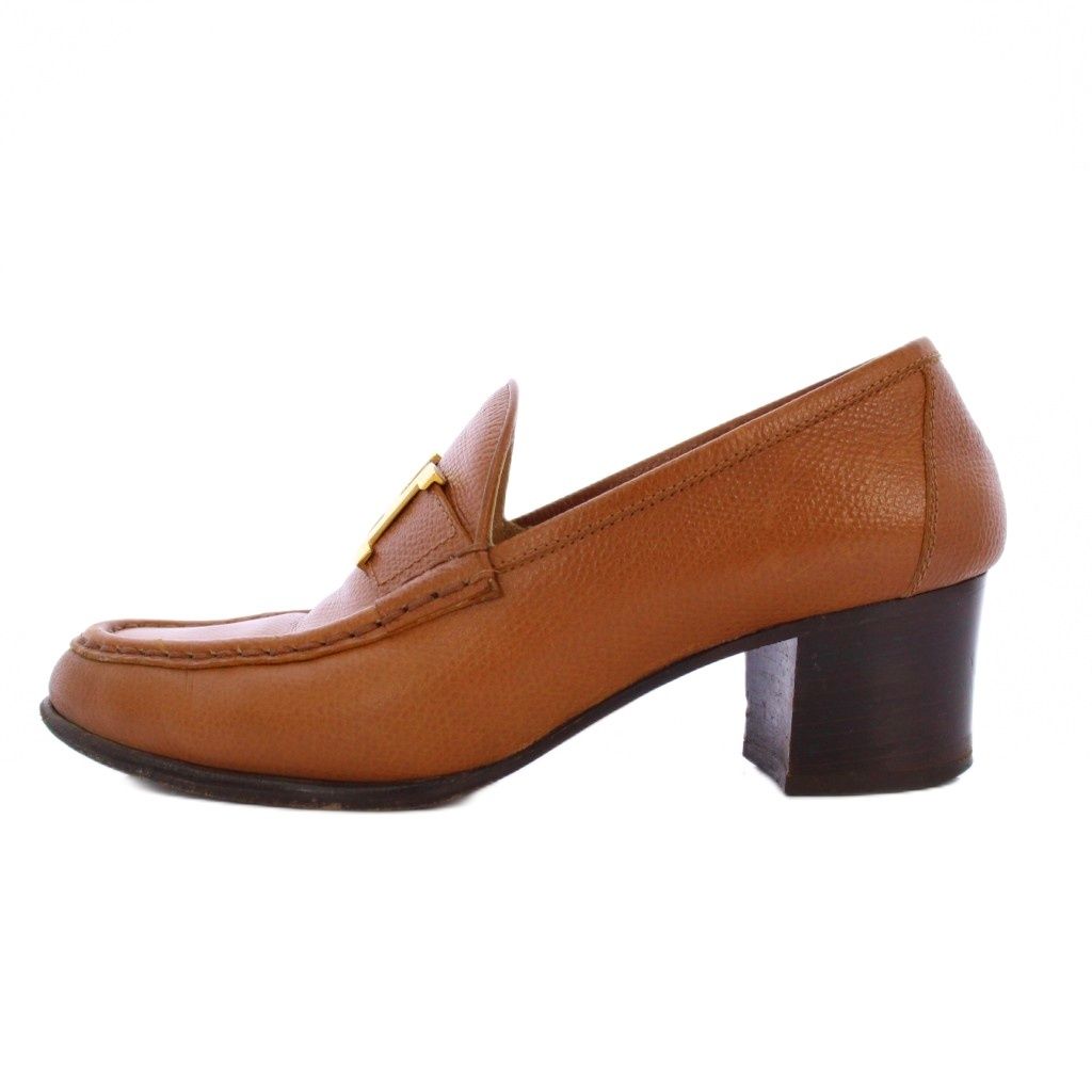 エルメス HERMES コンスタンス モカシン ローファー レザー ゴールド金具 36 茶 KH