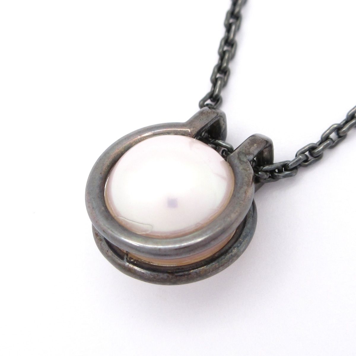 TIFFANY-Co. ティファニー ネックレス フレッシュ ウォーター パール リンク ペンダント シルバー×白