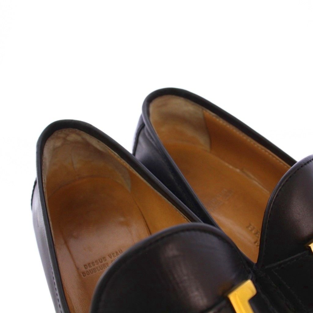  エルメス HERMES コンスタンス モカシン ローファー レザー 36 黒 ブラック KH ローファー 革靴 靴