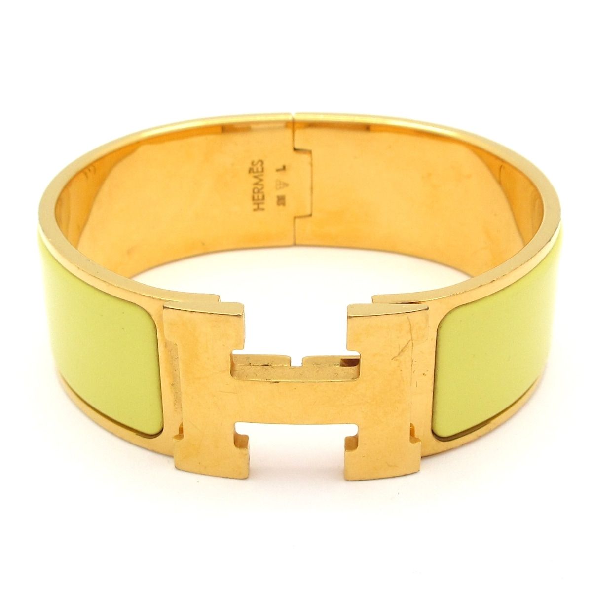 HERMES エルメス バングル クリック クラックH ゴールド×イエロー