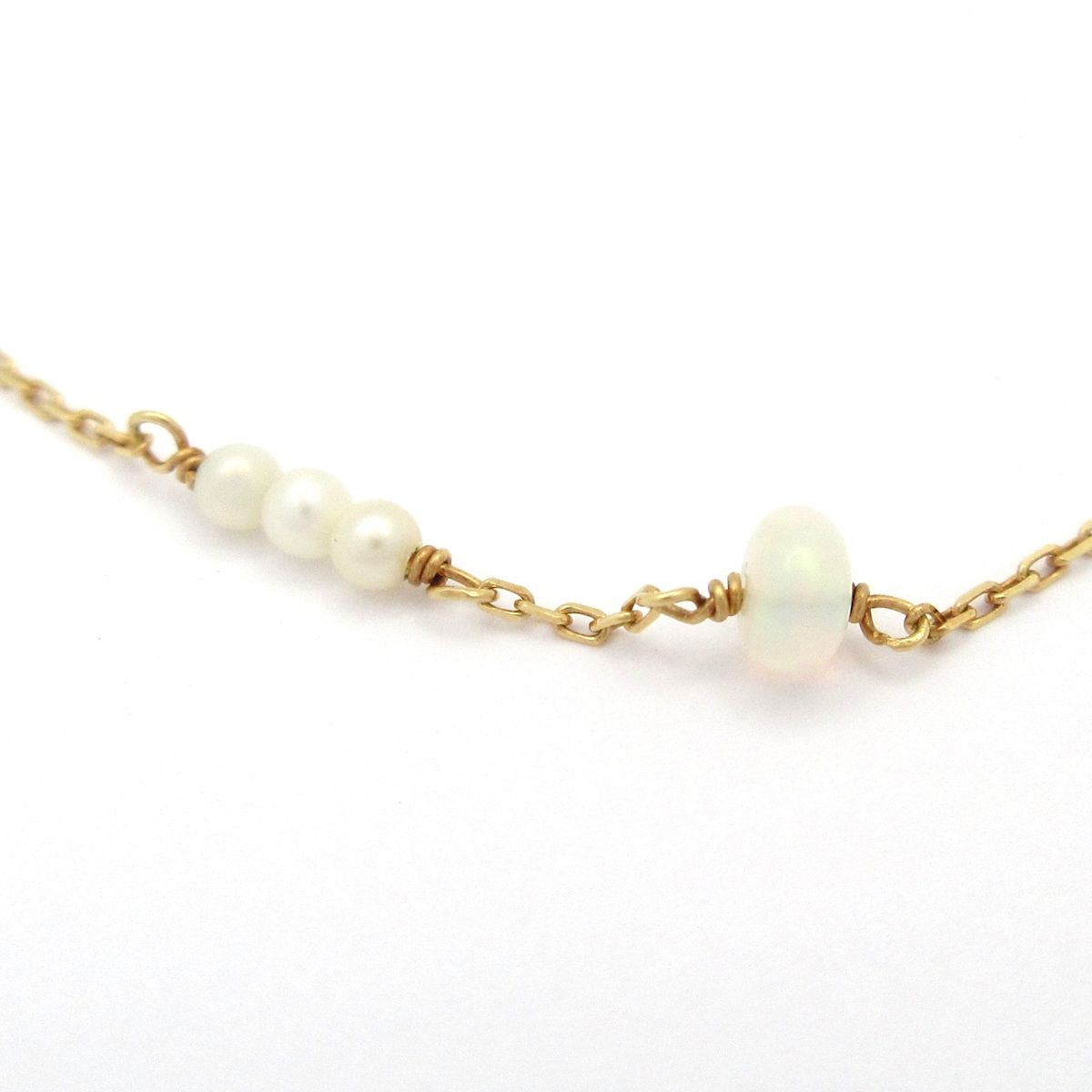 Unbranded ノーブランド ブレスレット K18YG×白×マルチ 総重量 0.9g