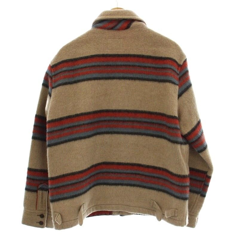 ヒステリックグラマー HYSTERIC GLAMOUR KINKY JEANS ウールジャケット ボーダー コート F ベージュ 2AB-2455 G