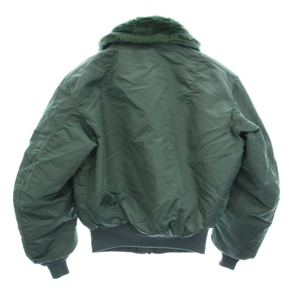 アルファ ALPHA VINTAGE B-15D フライトジャケット ジップアップ ナイロン アウター M 緑 グリーン YM