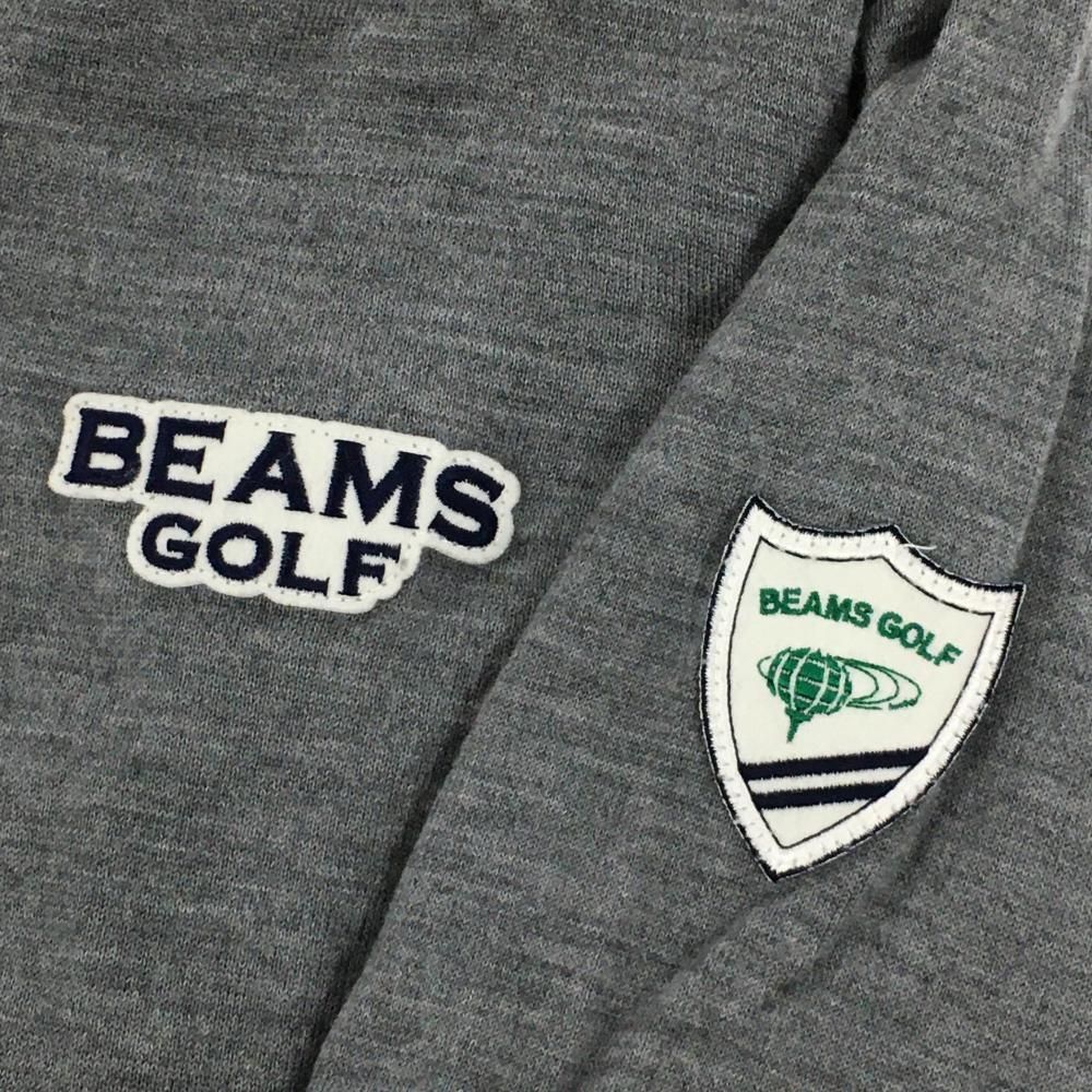 【美品】ビームスゴルフ BEAMS GOLF ニットセーター グレー系 XL 美品】ビームスゴルフ セーター グレー 複数ワッペン 裏地付 ウール100