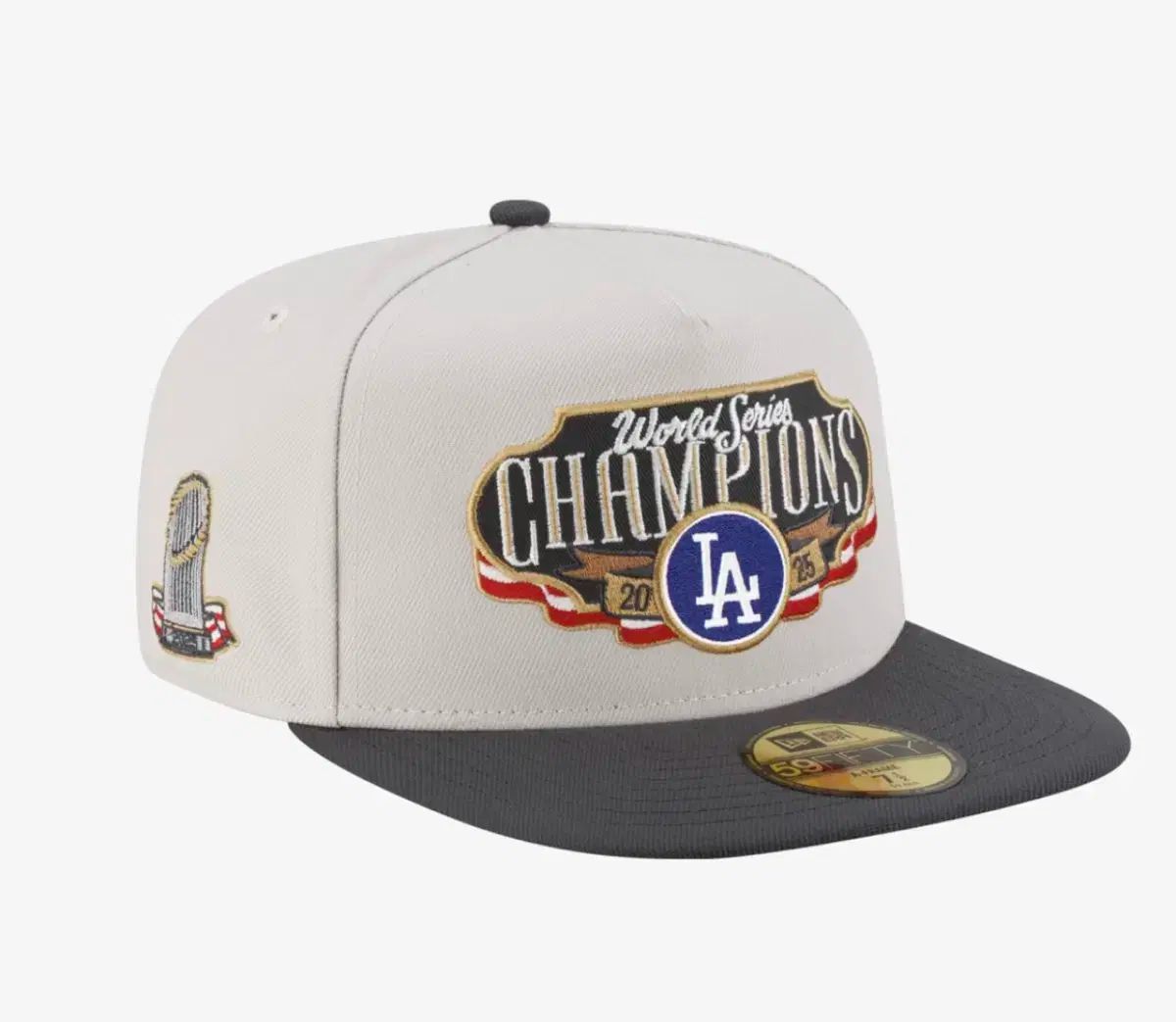 ERA MLB 25 월드시리즈 챔피언 LA ドジャース Aフレーム フィットキャップ ストーン