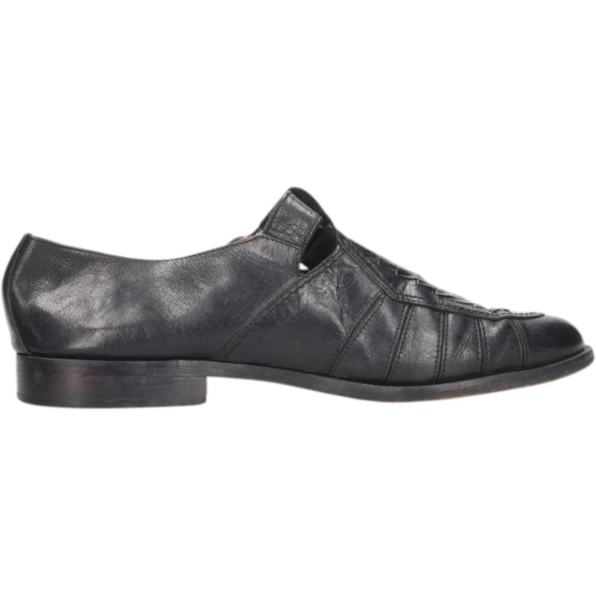  古着 ENZO BARETTI 編み込み モンクストラップシューズ 43 メンズ26.5 cm相当 saa 014061 デッキシューズ 靴