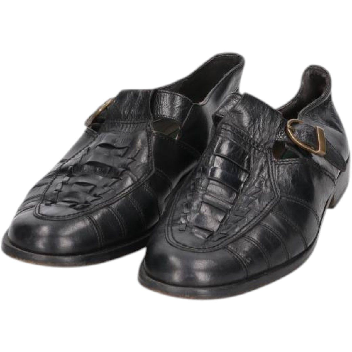 古着 ENZO BARETTI 編み込み モンクストラップシューズ 43 メンズ26.5cm相当 saa014061