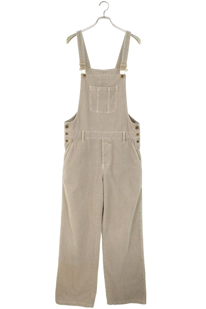 ミュウミュウ MAT 100 フロントロゴコーデュロイオーバーオール メンズ 40