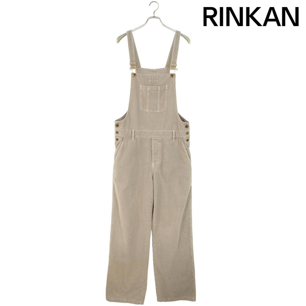ミュウミュウ MAT100 フロントロゴコーデュロイオーバーオール メンズ 40