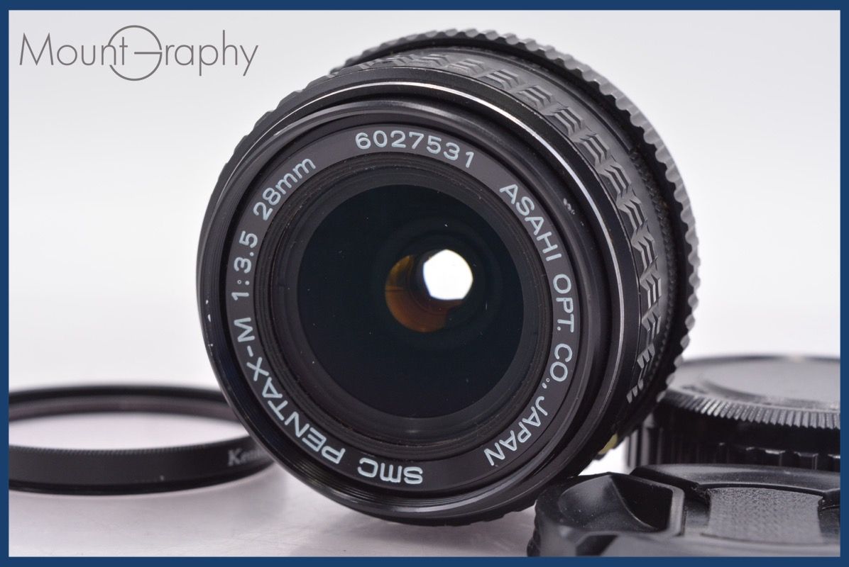 上 ペンタックス PENTAX SMC PENTAX-M 28mm F3.5 前後キャップ-レンズフィルター付 完動 同梱可 am1107