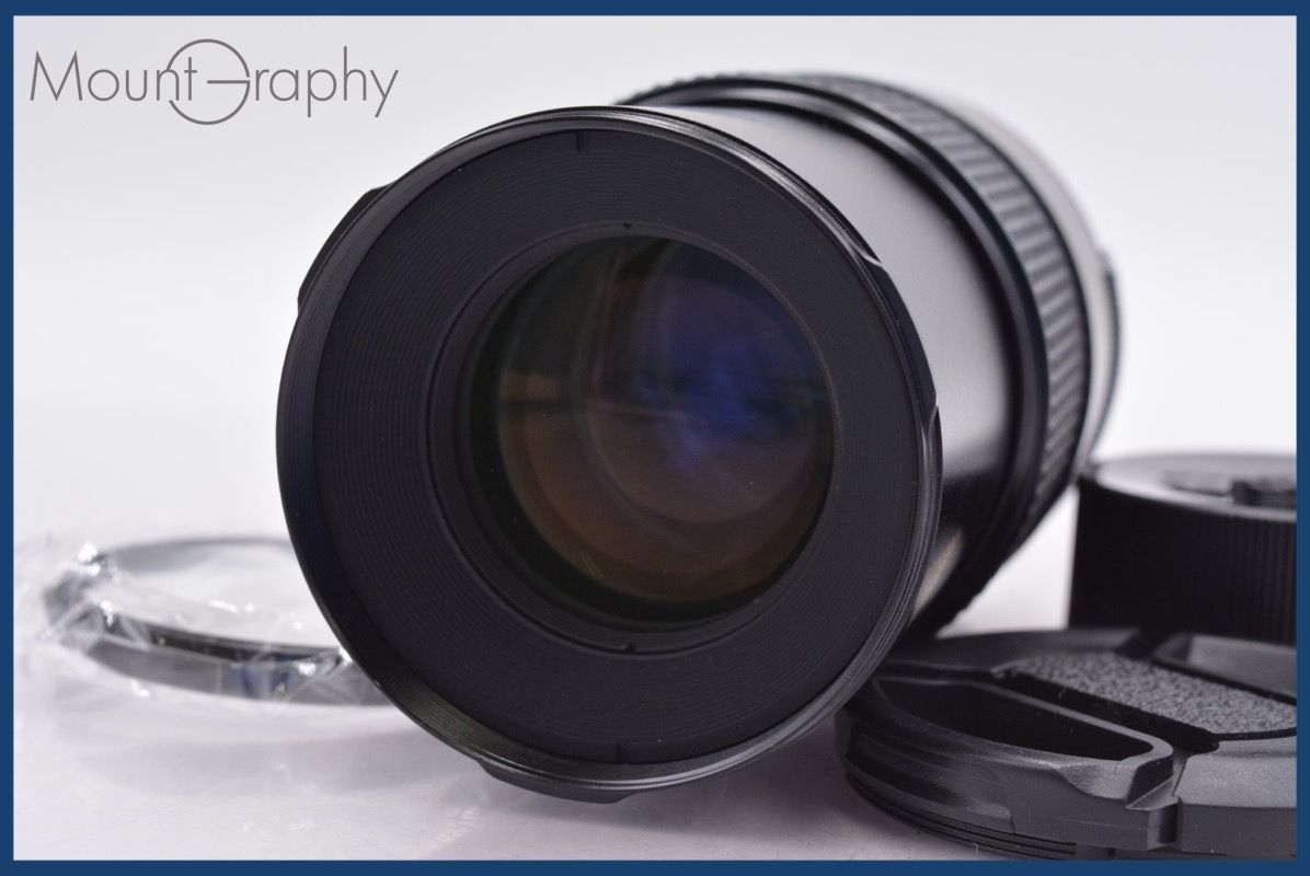 タムロン TAMRON SP 90mm F2.5 前後キャップ-レンズフィルター付 オリンパスOM用 MF 完動 同梱可 am1125