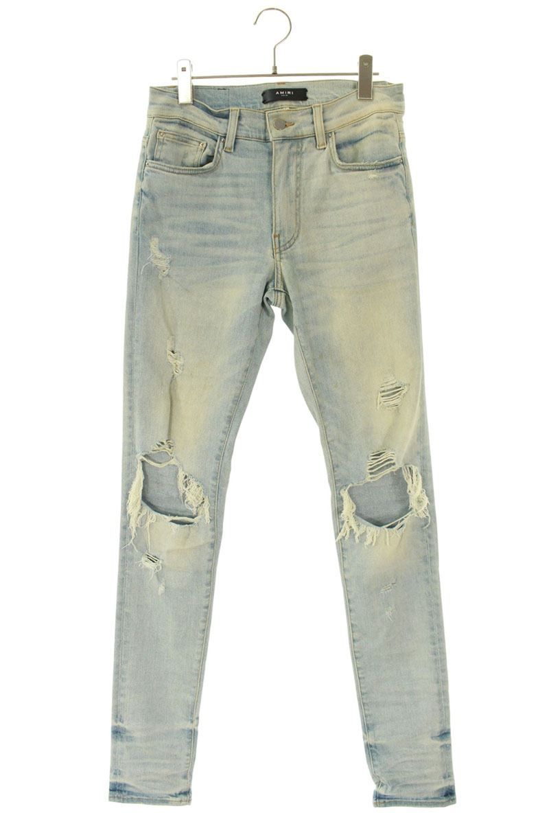アミリ ダメージ加工スキニーデニムパンツ メンズ 29インチ