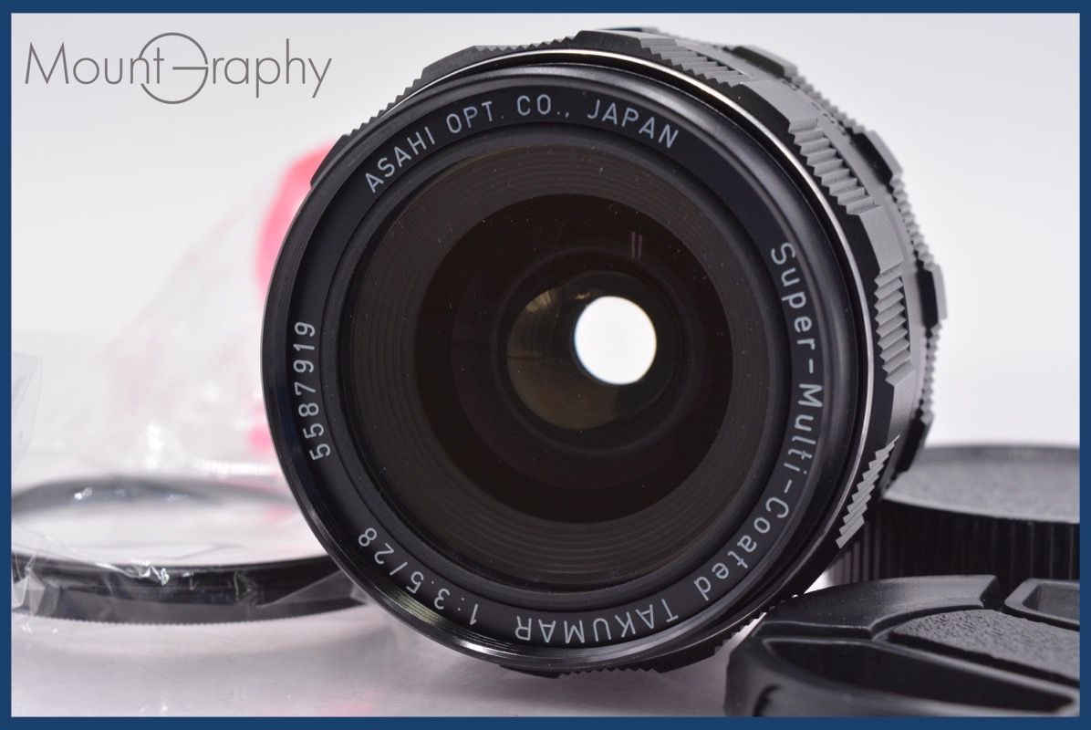 上 ペンタックス PENTAX Super-Multi-Coated TAKUMAR 28 mm F 3.5 前後キャップ-レンズフィルター付 同梱可 am 1147