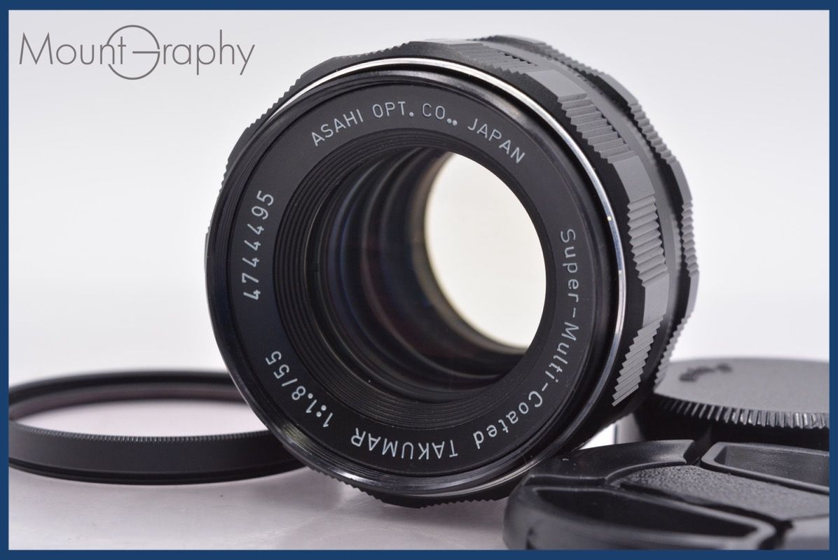 ペンタックス PENTAX Super-Multi-Coated TAKUMAR 55mm F1.8 前後キャップ-レンズフィルター付 完動 同梱可 am1148