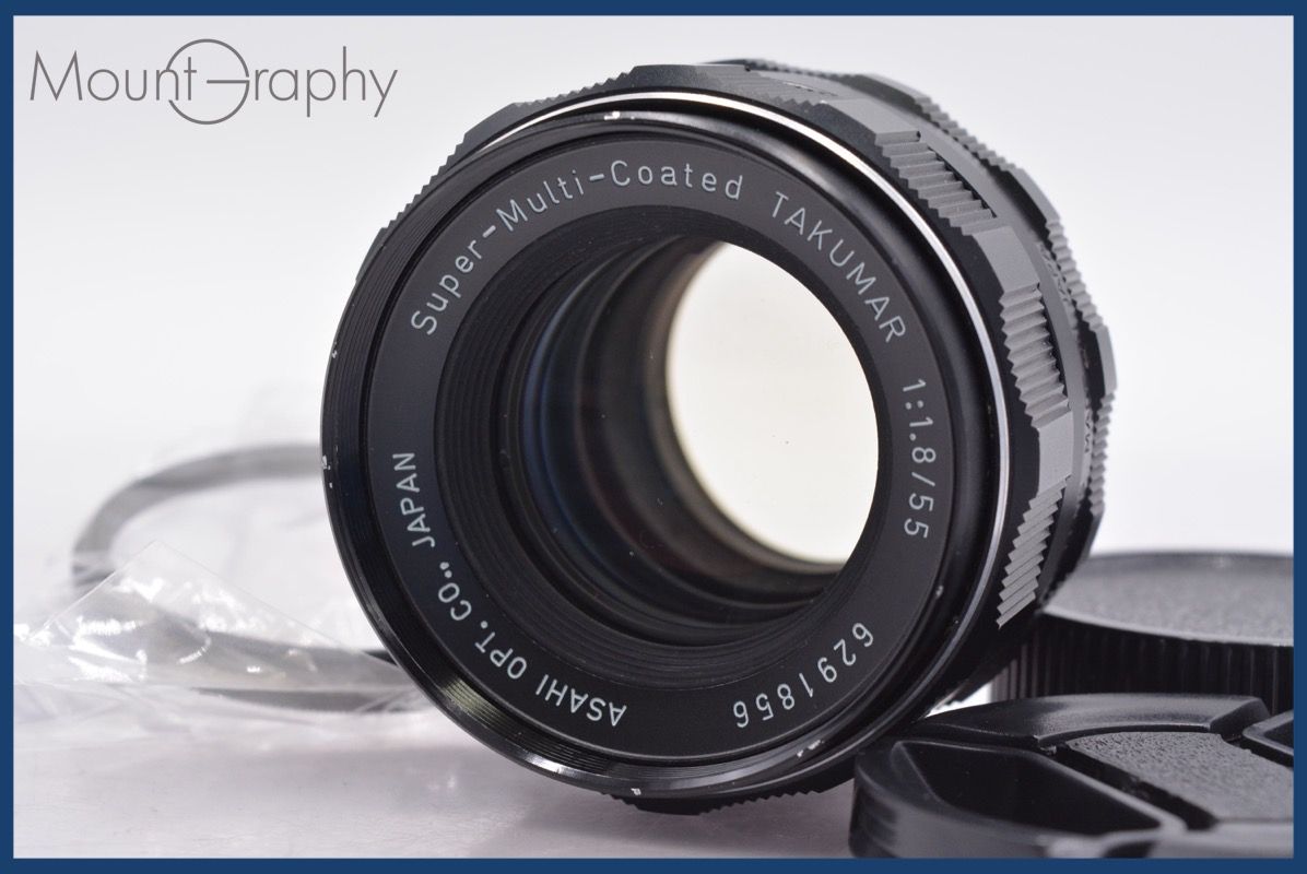 上 ペンタックス PENTAX Super-Multi-Coated TAKUMAR 55mm F1.9 前後キャップ-レンズフィルター付 完動 同梱可 am1149