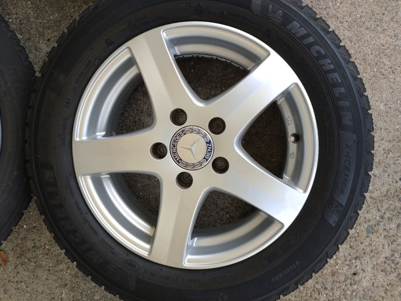 メルセデスベンツ Aクラス等 社外 5本 スポーク 15インチ 6 J 42 112 5 H ＆ ミシュラン X ICE SNOW 185 65 R 15 スタッドレス4本