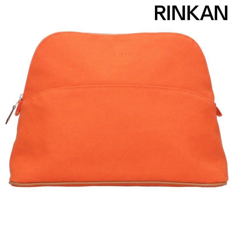 エルメス ボリードポーチ GM SV金具ロゴ刺繍キャンバスポーチ メンズ GM