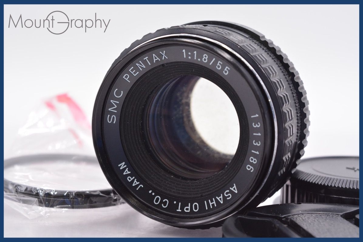 ペンタックス PENTAX SMC PENTAX 55mm F1.8 前後キャップ-レンズフィルター付 完動 同梱可 am1175