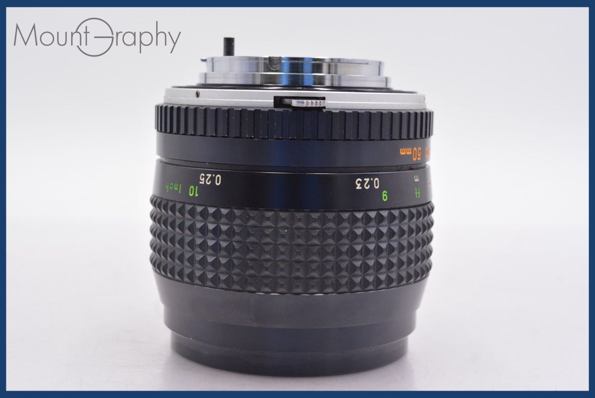 上 ミノルタ MINOLTA MC MACRO ROKKOR-QF 50mm F3.5 前後キャップ-レンズフィルター付 完動 同梱可 am1181