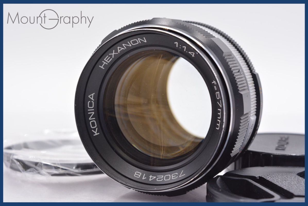 上 コニカ KONICA HEXANON 57mm F1.4 前後キャップ-レンズフィルター付 完動 同梱可 am1183
