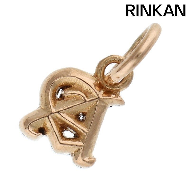 クロムハーツ 22K STACK ALPHABET アルファベットスタックチャーム Aイニシャルゴールドネックレストップ メンズ