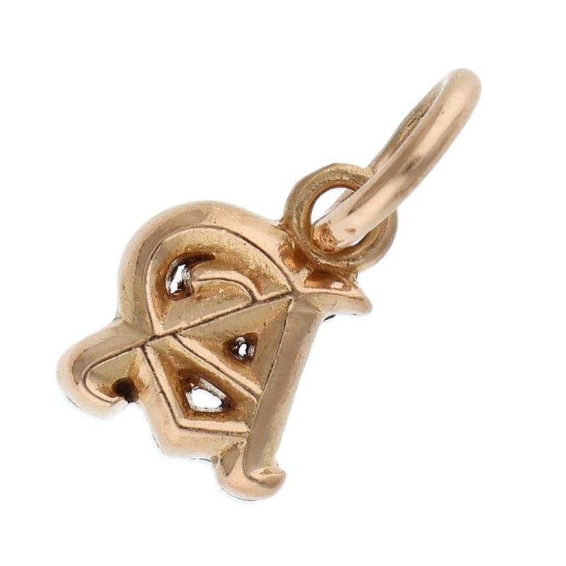 クロムハーツ 22 K STACK ALPHABET アルファベットスタックチャーム Aイニシャルゴールドネックレストップ メンズ