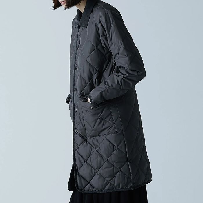 タイオン ロングダウン ロングコート TAION タイオン インナーダウン シティ パイピング ロングダウンコート ダークオリーブ 109CI-LONG KANDAIZUMI_COM