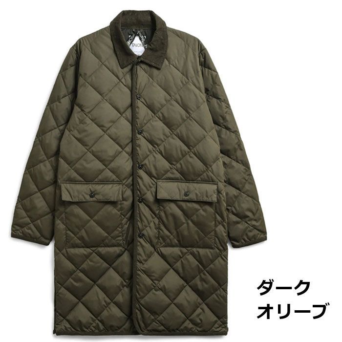 タイオン ロングダウン ロングコート TAION タイオン インナーダウン シティ パイピング ロングダウンコート ダークオリーブ 109CI-LONG