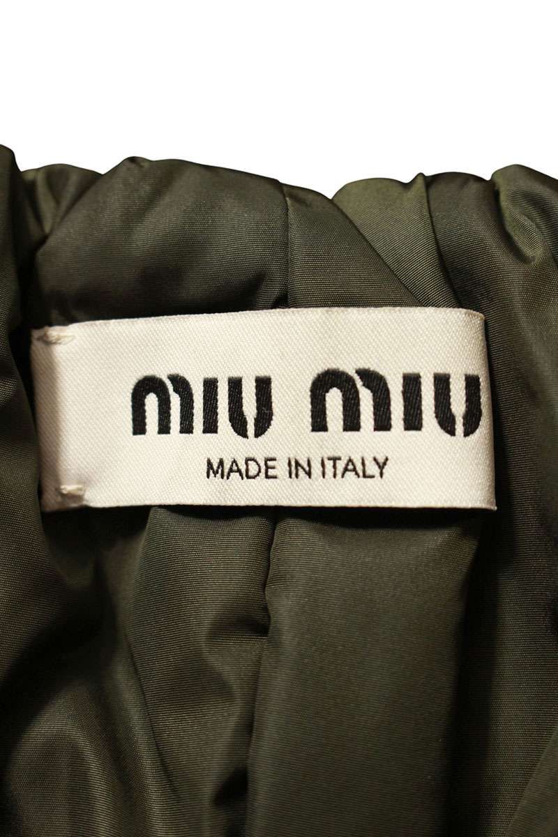 ミュウミュウ MG2122 ロゴワッペン中綿入りキャンバススカート レディース 36 GULLKHAN_COM