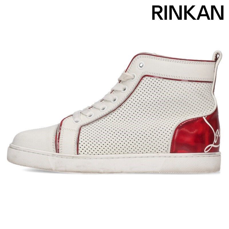 クリスチャンルブタン FUN LOUIS WOMAN FLAT ヒールロゴパンチングハイカットスニーカー レディース 36