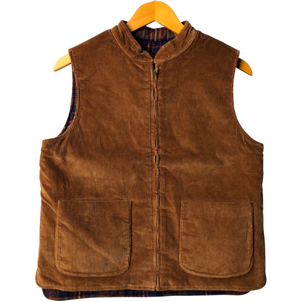 古着 JOHN MEYER チェック柄 リバーシブル コーデュロイベスト レディースM相当 ヴィンテージ eaa577990