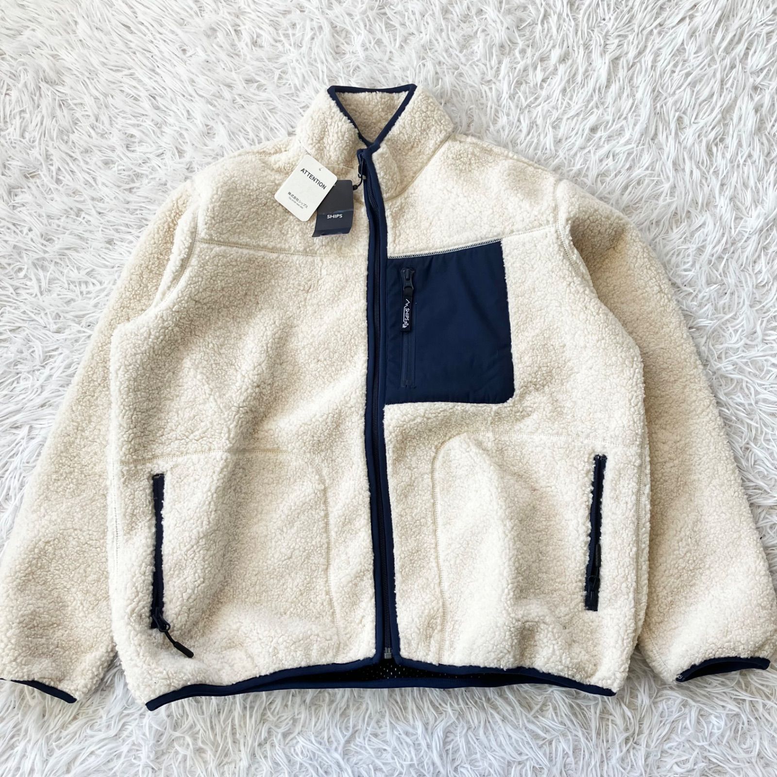 シップス 定価14960円 ボアフリースジャケット 防寒 ブルゾン 3706