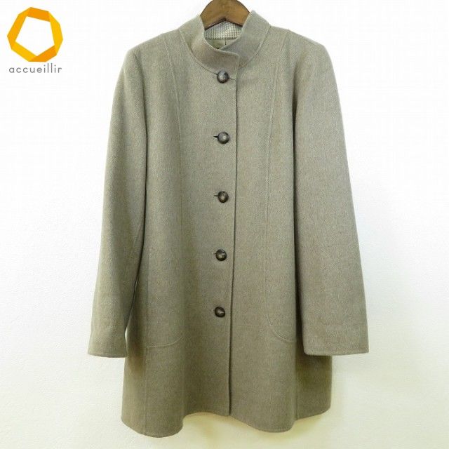 w レリアン Leilian コート スタンド 11 ベージュ カシミヤ混 ウール混 長袖 レディース 951791 k01