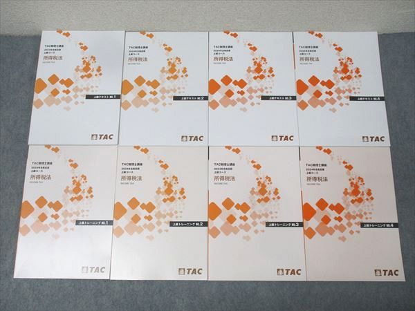 TAC 税理士講座 上級コース 所得税法 テキスト トレーニング No.1～4 合格目標セット 多数 計8冊 075R4D