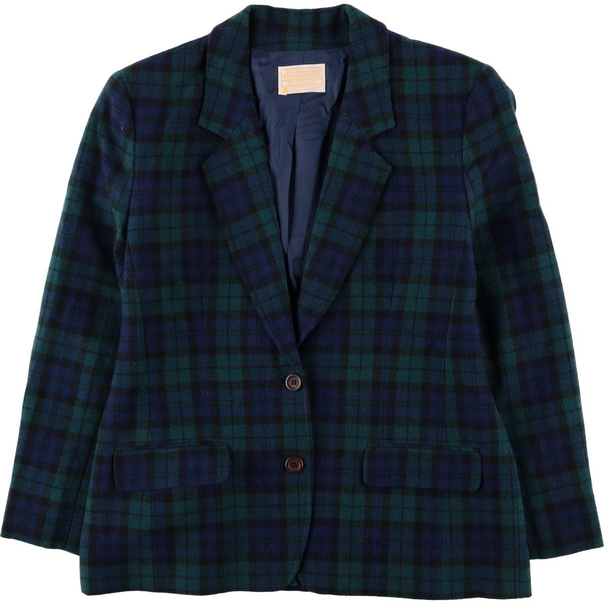 古着 70年代 ペンドルトン PENDLETON ブラックウォッチチェック ウールテーラードジャケット レディースL相当 eaa594490
