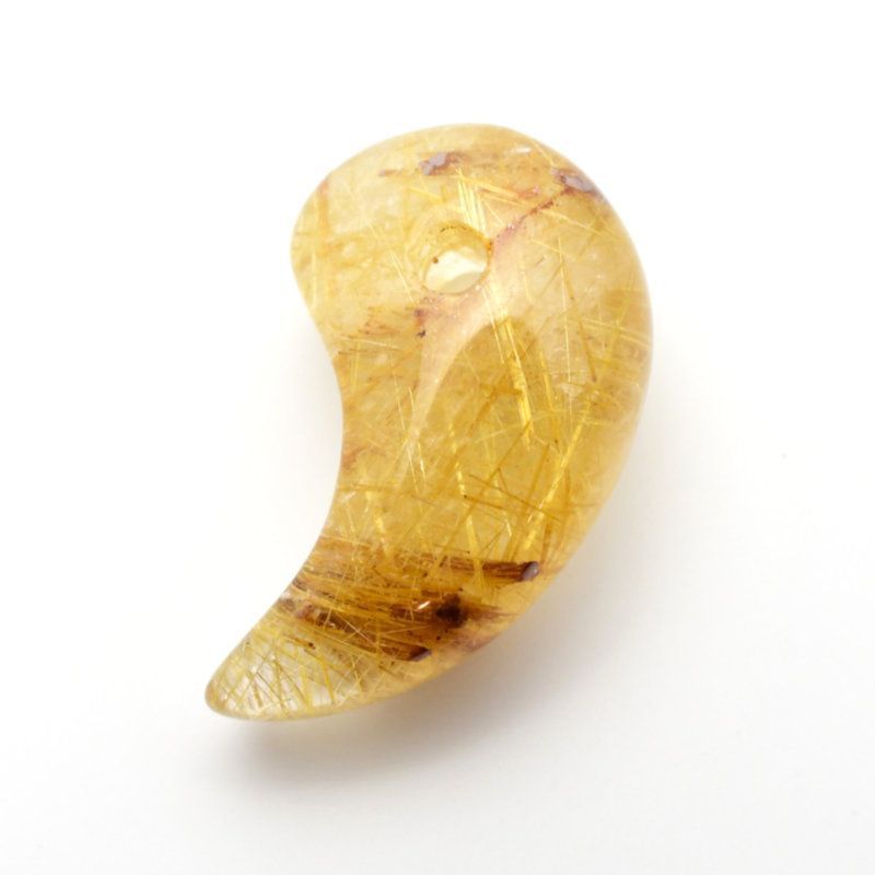 黄金ルチルの集合体☆】人気 勾玉 ゴールド ルチル クォーツ 一点物