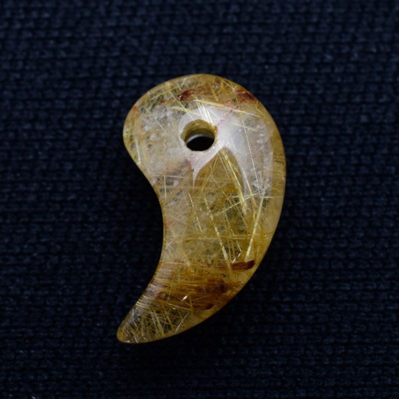 金色が美しい ゴールドタイチンルチル 13ミリ 極太金針水晶 粒売り 貫通穴あり 虹入り水晶］10ミリ 一点物 ゴールド タイチンルチル ブレスレット