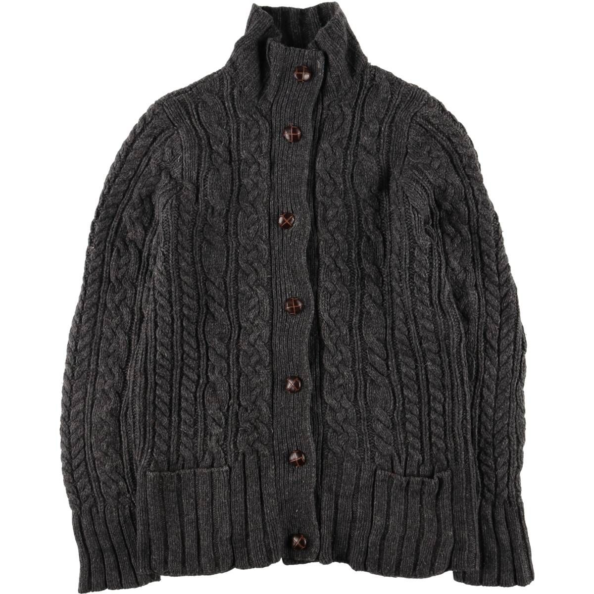 古着 Duluth Trading Co. ケーブル編み カシミア混 襟付き ウールニットカーディガン レディースS相当 eaa589555