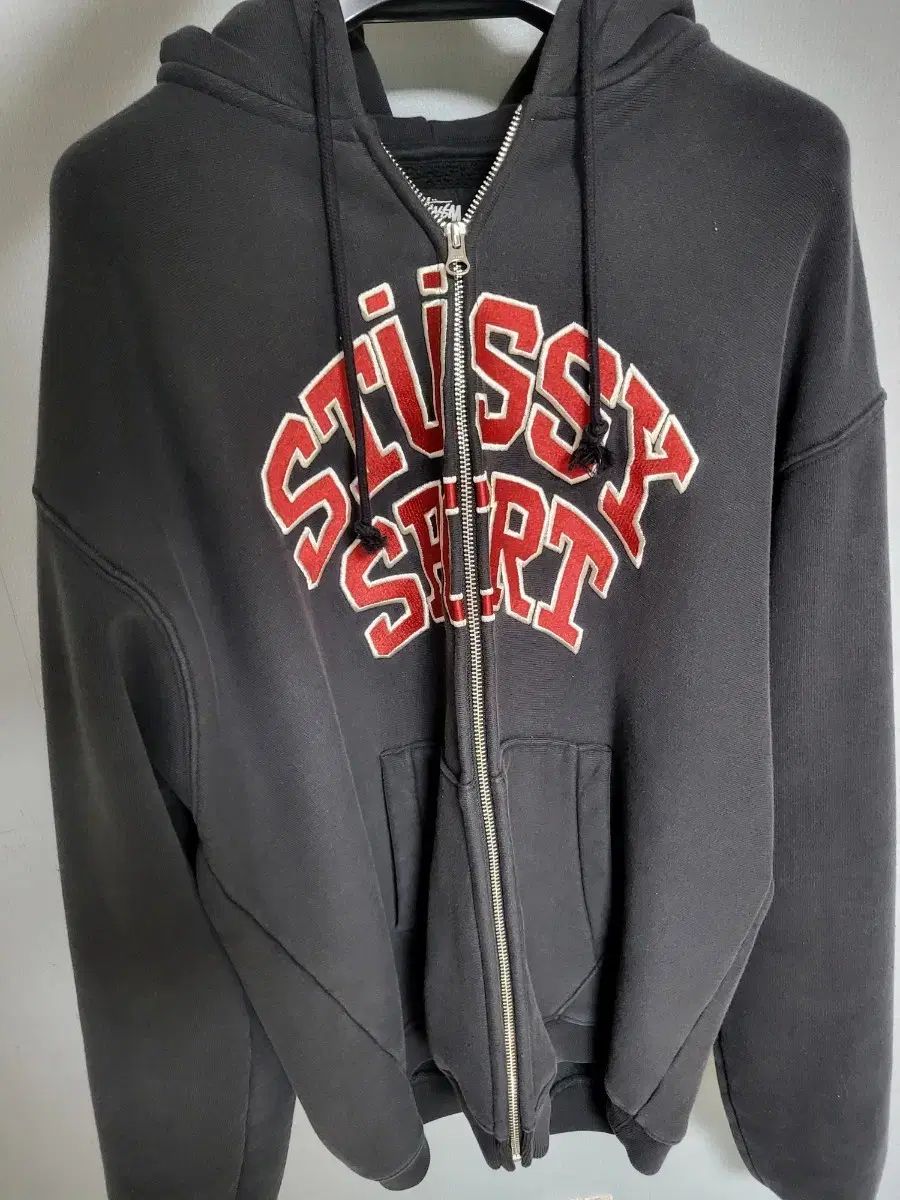 STU スポーツ ブラック 起毛 ジップアップ XL