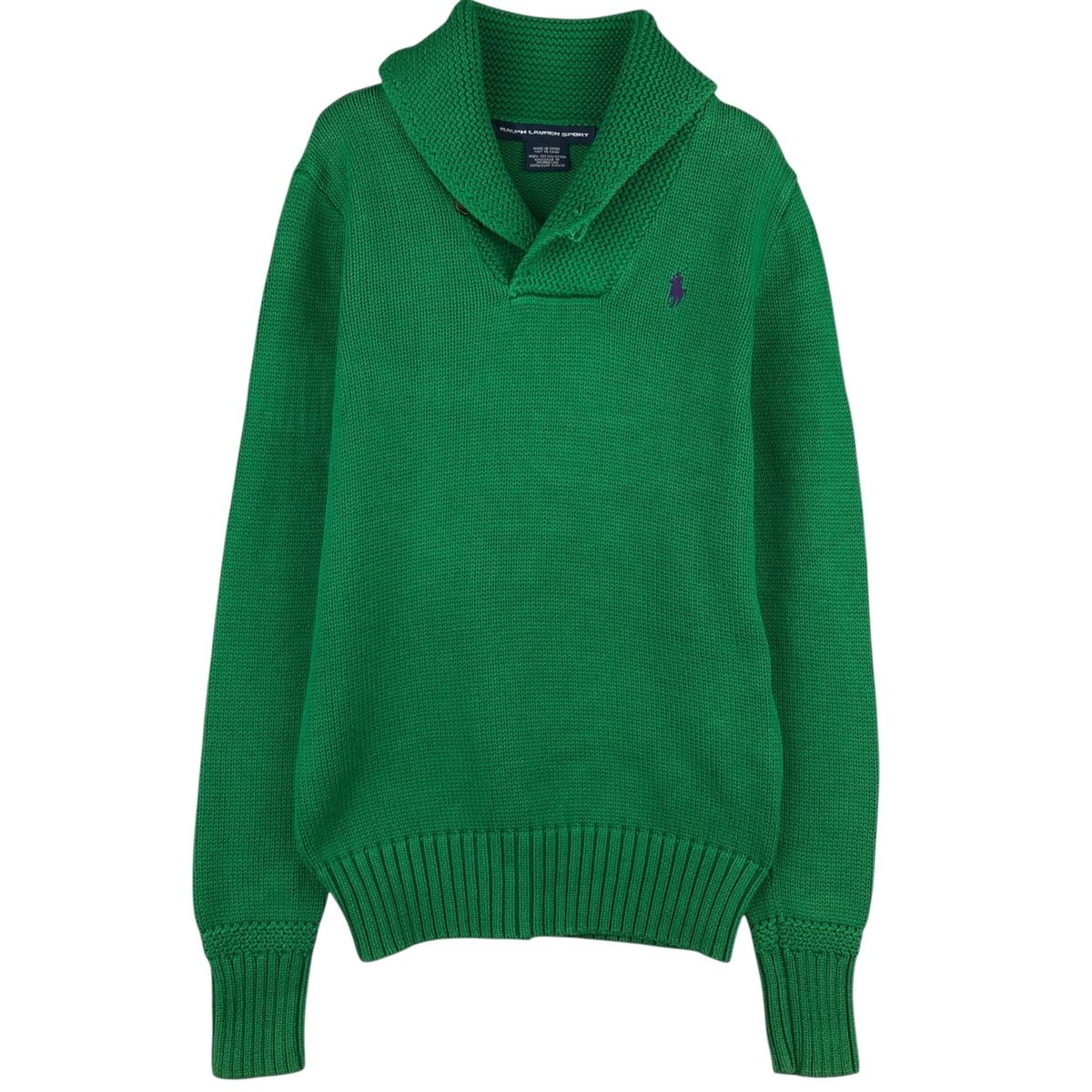 古着 ラルフローレン Ralph Lauren RALPH LAUREN SPORT ショールカラー コットンニットセーター レディースS相当/eaa401011