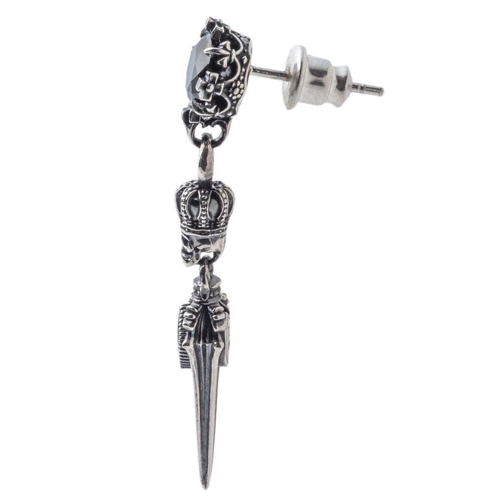 スカルクラウンダガーピアス アルテミスキングス シルバー ジュエリーブランド NEXPOTALLINN_EU