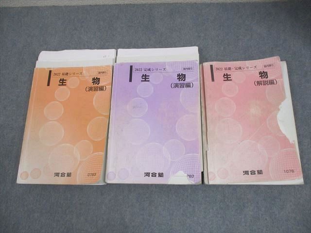 河合塾 生物 演習 解説編 テキスト通年セット 2025 計3冊 染谷玲子 062R0D