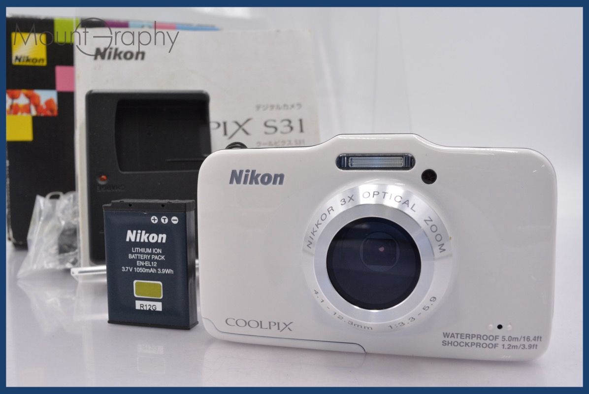 ☆実用美品☆ ニコン Nikon COOLPIX S31 3x 元箱、バッテリー、充電器  