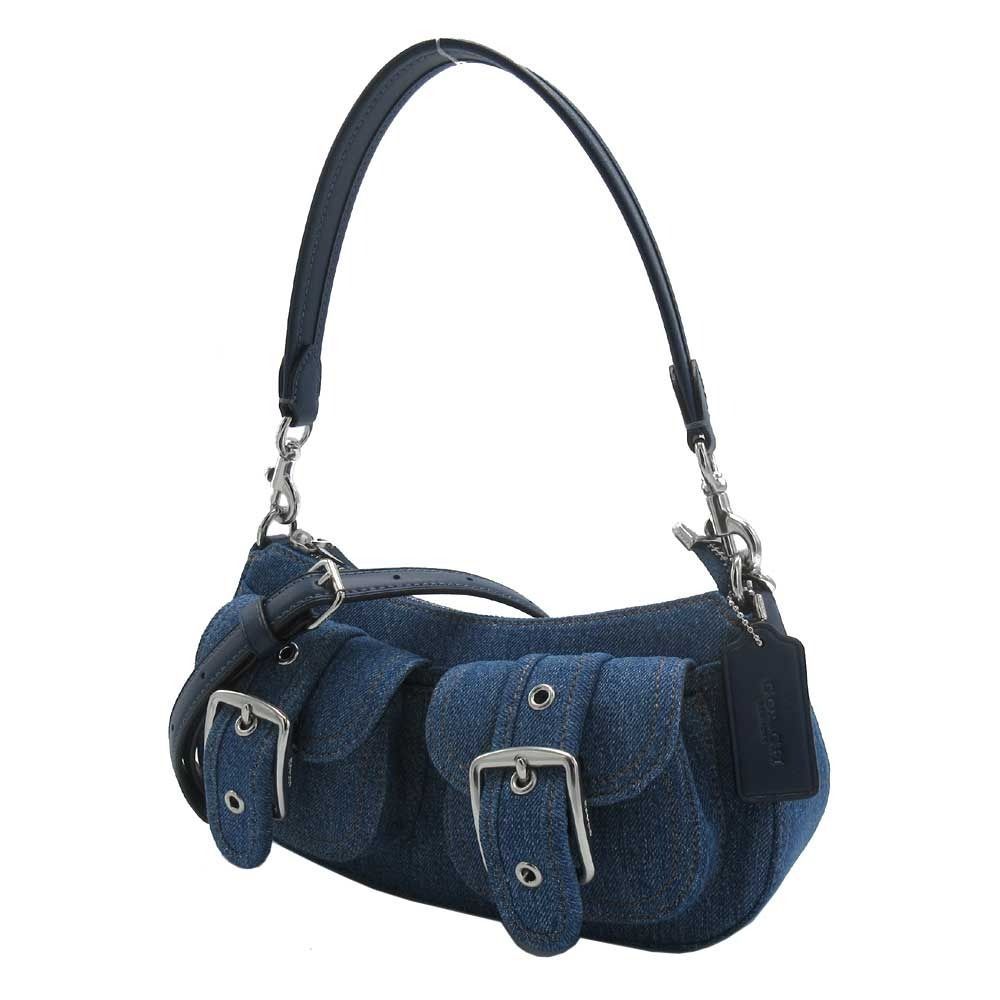 【新品】コーチ CAK44 SV/IN (インディゴ) バッグ ショルダーバッグ COACH ASHTON デニム メタルロゴ スモール ショルダー 2WAY 斜め掛け アウトレット レディース 新品】コーチ CAK44 SV/IN (インディゴ) バッグ ショルダーバッグ