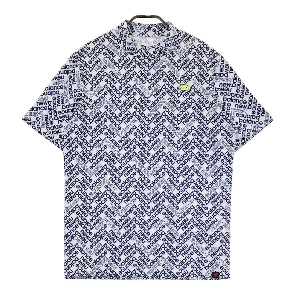 サイズ 4 NEW BALANCE GOLF ニューバランス ハイネック 半袖Tシャツ ロゴ総柄 ホワイト系 240101477282 ゴルフウェア メンズ ストスト