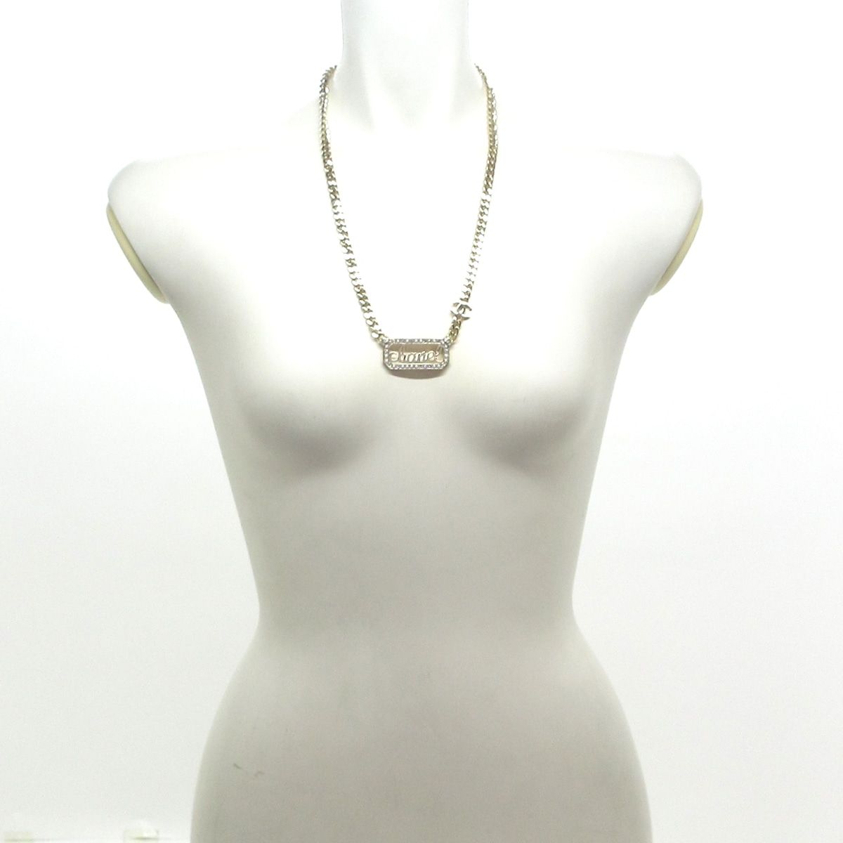 CHANEL シャネル ネックレス - ゴールド×アイボリー×クリア ロゴモチーフ