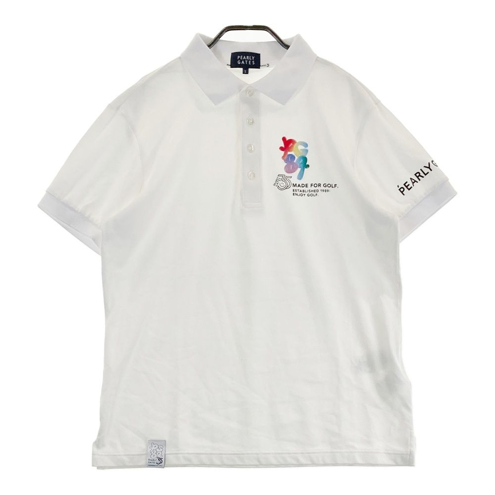 サイズ 5 PEARLY GATES パーリーゲイツ 35周年 モデル 半袖ポロシャツ ホワイト系 240101478525 ゴルフウェア メンズ ストスト